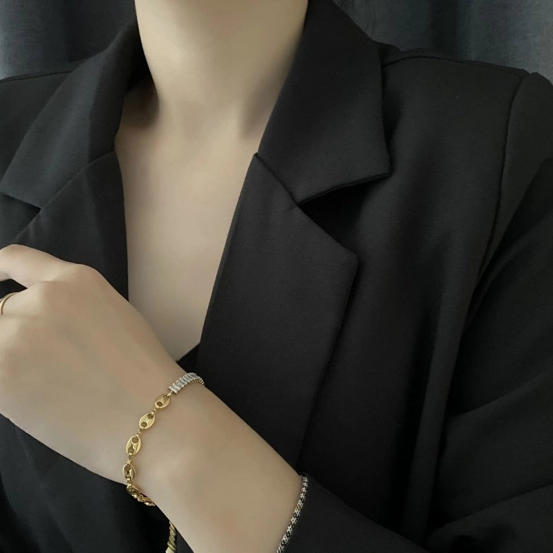 Basic Minimalist Classic Style Geometric Titanium Steel Bracelets In Bulk