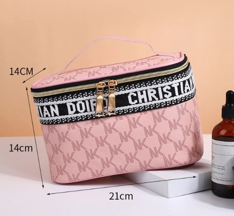 Vintage Style Letter Pu Leather Square Makeup Bags