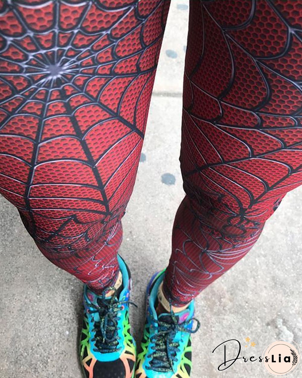 Mid-Waist Spiderweb Fitness Legging Yoga Pants