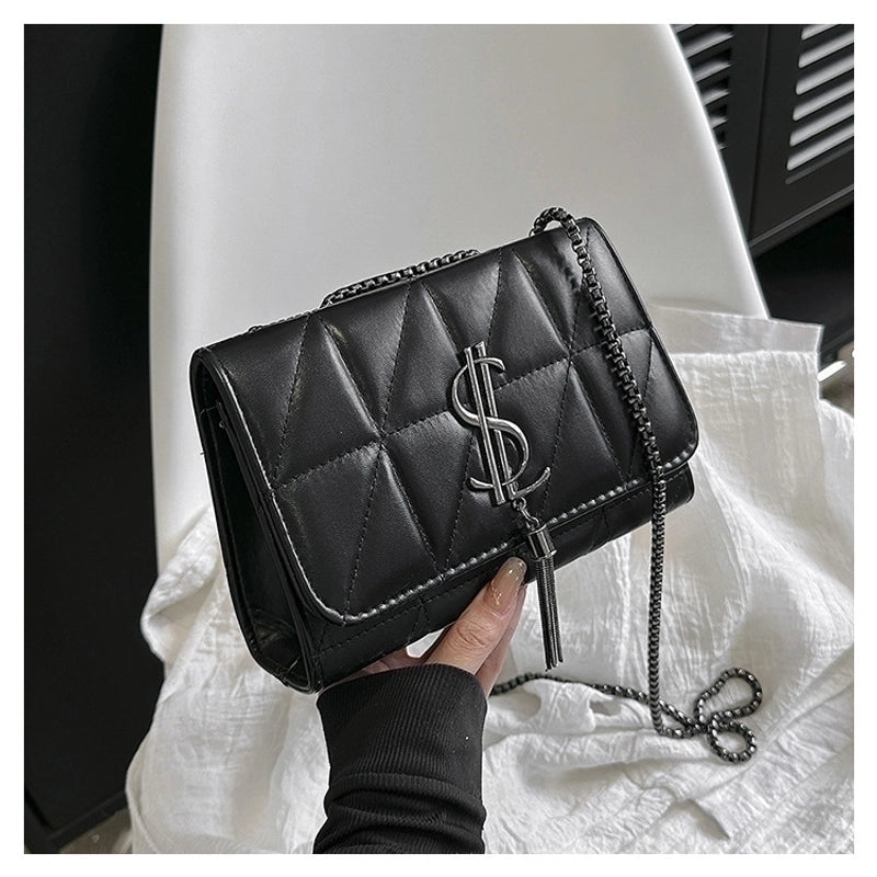 Women’s Pu Leather Solid Color Basic Classic Style Square Magnetic Buckle Crossbody Bag Underarm Bag