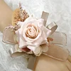 10PCS Neutral Beige Khaki Wedding Catering Bridal Groom Guests Corsage Boutonniere Wrist Artificial Flower Bouquets