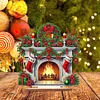 DIY Red Wreath Stocking-Wooden Diamond Painting Ornaments
