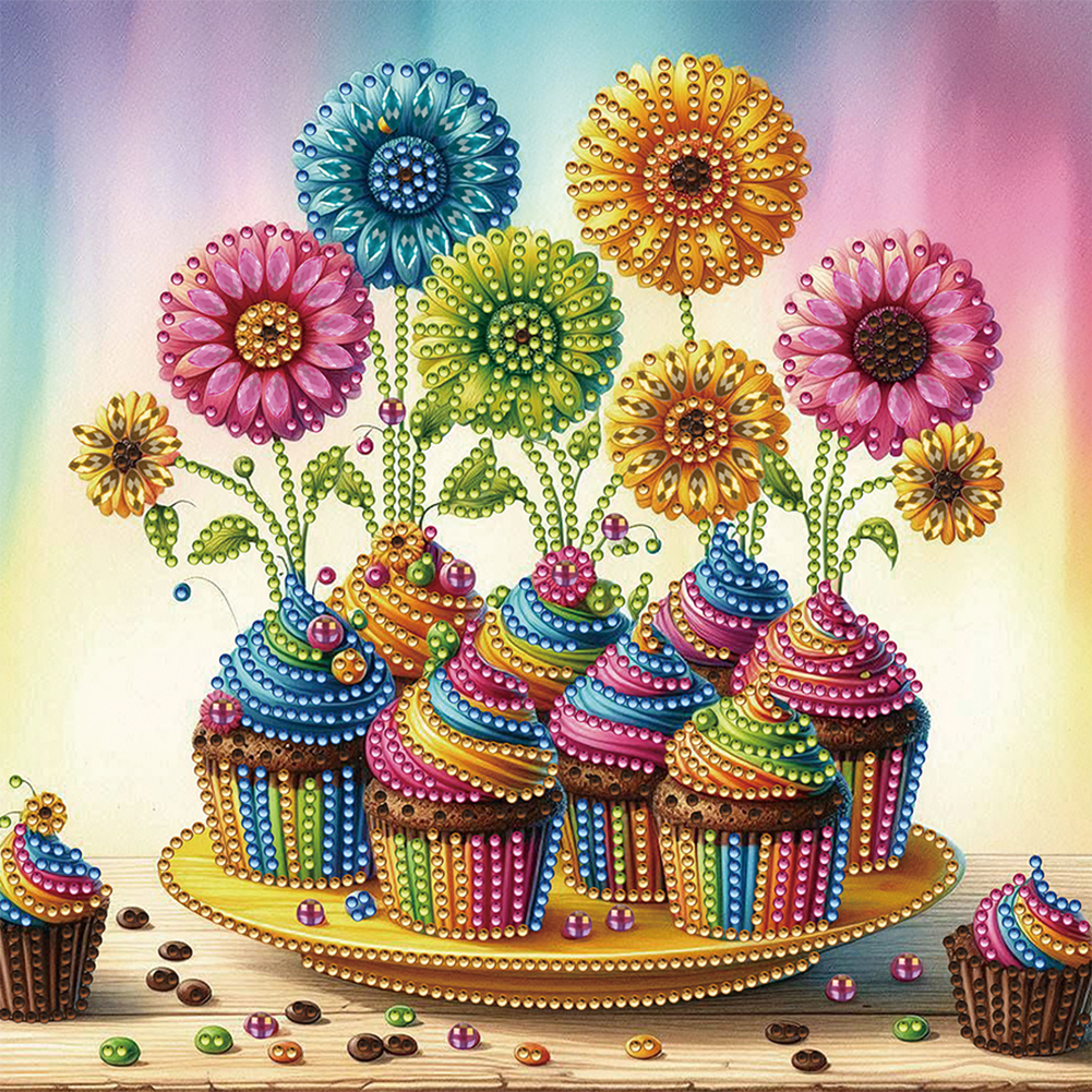 Daisy Cake 30*30cm(canvas) special shaped drill diamond painting