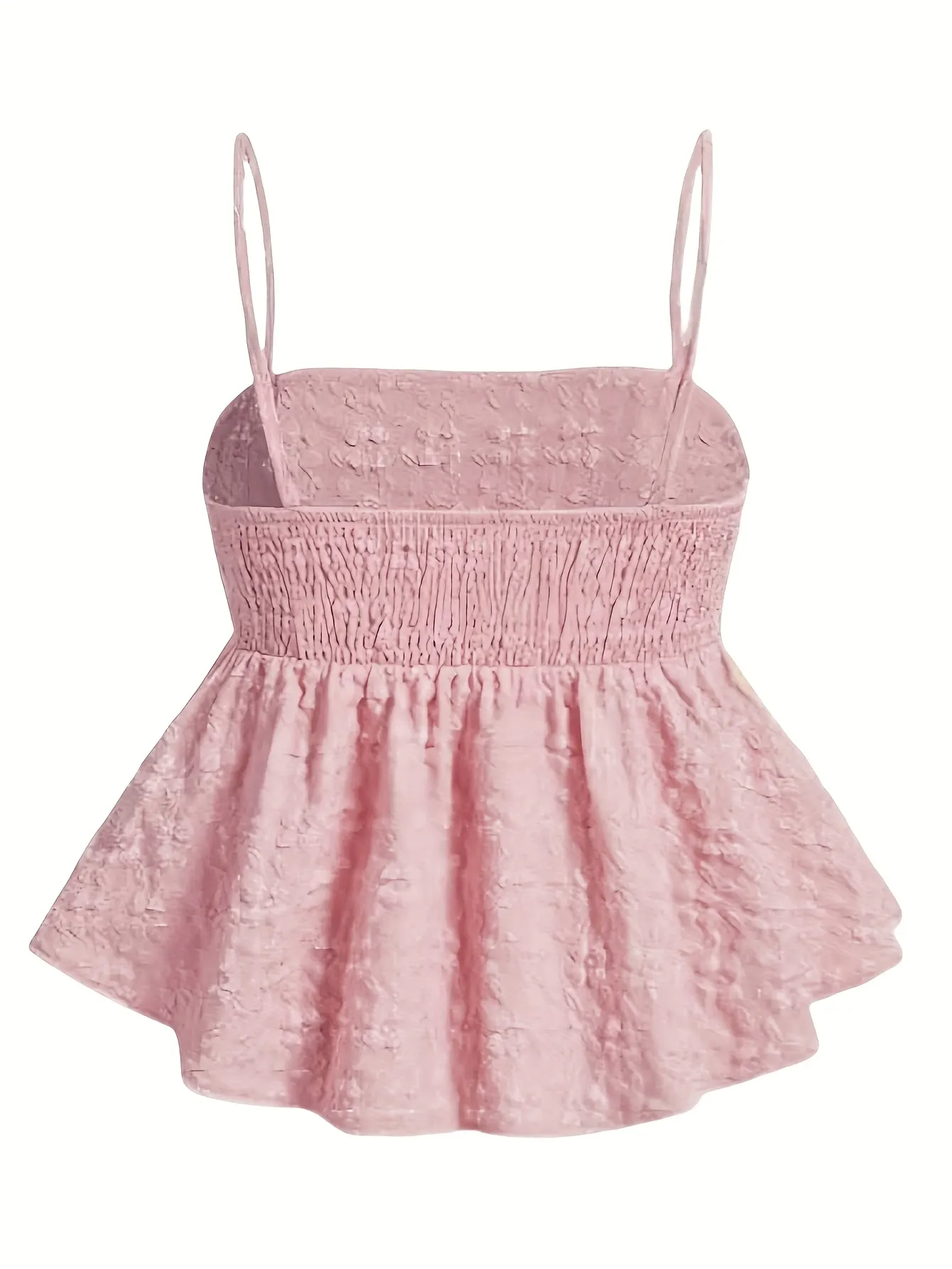 Floral Cami Top-Womens Sleeveless Ruffled Mini with Delicate Spaghetti Straps-Perfect
