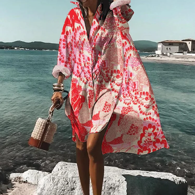 Floral Print Casual Resort Midi Dress