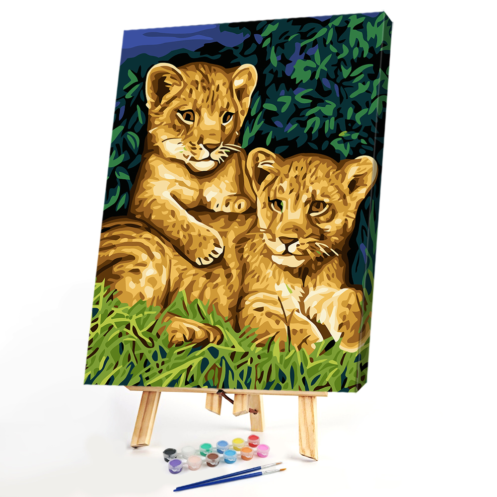 

40*50cm - Paint By Numbers - Two Tigers, 501 Original