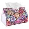 Rhombus DIY PU Diamond Painting Tissue Box Kits for Adults/Beginners Home Decor Diamond Desk Decorative Tissue Box Stain-resistant
