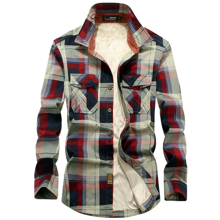 Men's Plaid Padded Warm Shirt