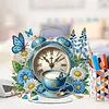 Flower Alarm Clock Diamond Dot Painting Ornament DIY Double Sided Stand