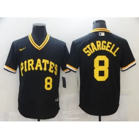Men's Pittsburgh Pirates #8 Willie Stargell Black Cool Base Stitched Jersey