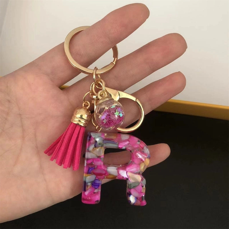 Minimalist Commute Letter Resin Unisex Bag Pendant Keychain