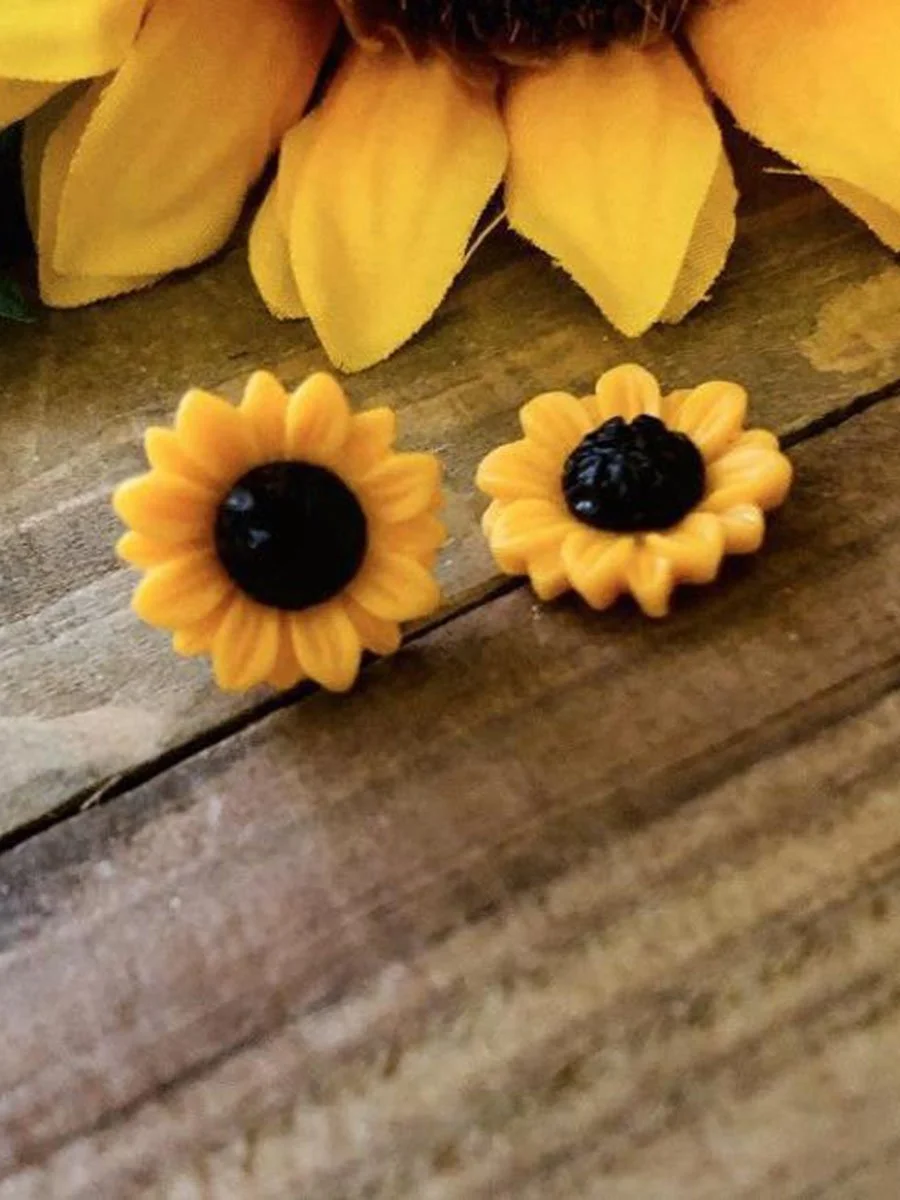 Cute Sunflower Ear Studs Earrings
