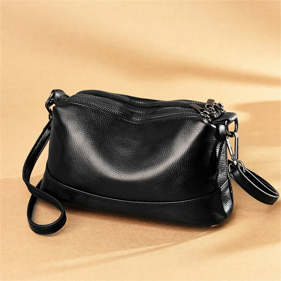 Genuine Leather Real Cowhide 2021 New Female Leisure Fashion Bag Women's Messenger Bag Shoulder Bag Cross Bag Ladies Handbag Sac