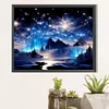 (50*40cm)Starry Night Mountain River - Round Partial AB Drill Diamond Painting