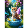 Diamond Painting-DIY Full Round Drill Wings Cat(40x60cm)