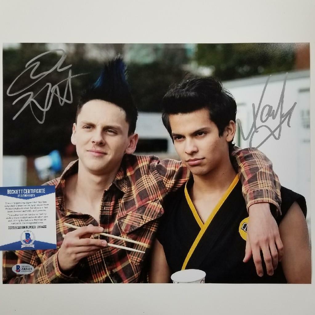 Xolo Mariduena & Jacob Bertrand signed Cobra Kai 11x14 Photo Poster painting ~ Beckett BAS COA