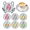 (US Only)6 Pcs Easter Washable Special Shape Diamond Painting Coaster with Holder (Egg)
