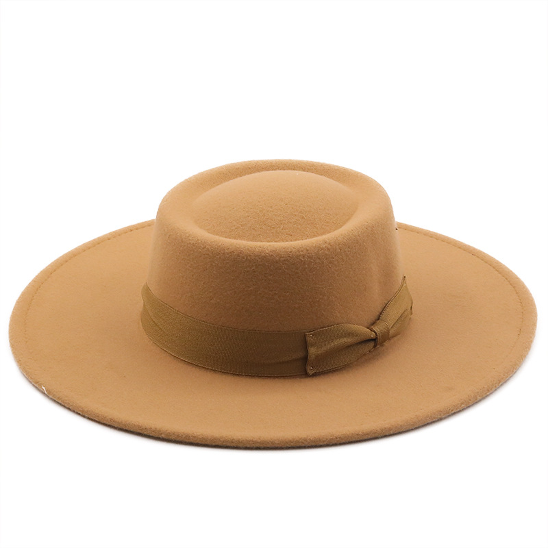 Multicolor Autumn/Winter Wool Big Brim Jazz Hat