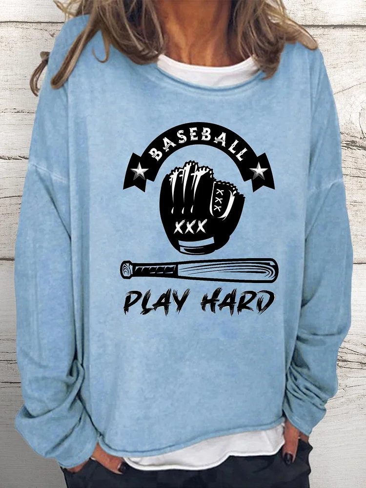 baseball Women Loose Sweatshirt-Annaletters