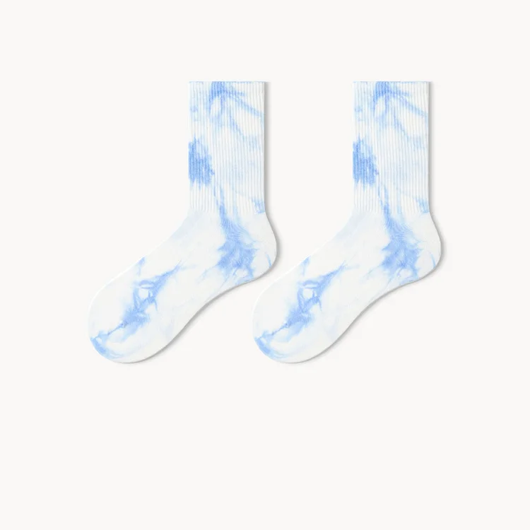 Rainbow Tie Dye Socks Athletic Breathable Street Socks-VESSFUL