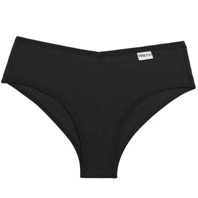 FINETOO Brazilian Panties Woman Cotton Panties And Thongs Sexy Lingerie Female Underpants Intimates Brazillian Pantys M-3XL