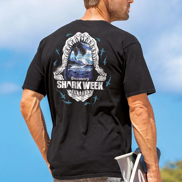 Short-Sleeve Dc Sharky Waters Black Crewneck T-Shirt cfab