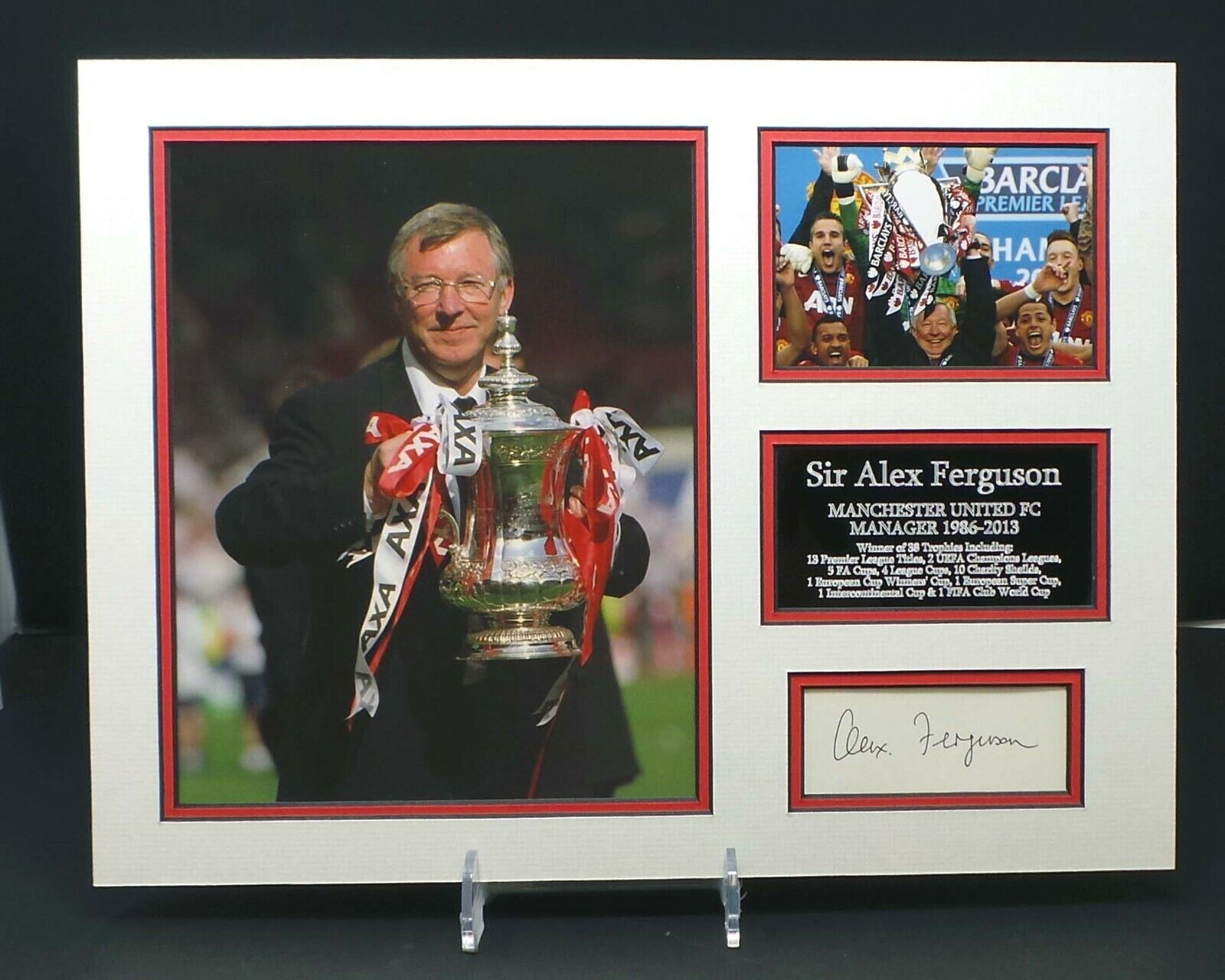 Alex FERGUSON Manchester Utd Manager Signed & Mounted Photo Poster painting Display AFTAL RD COA