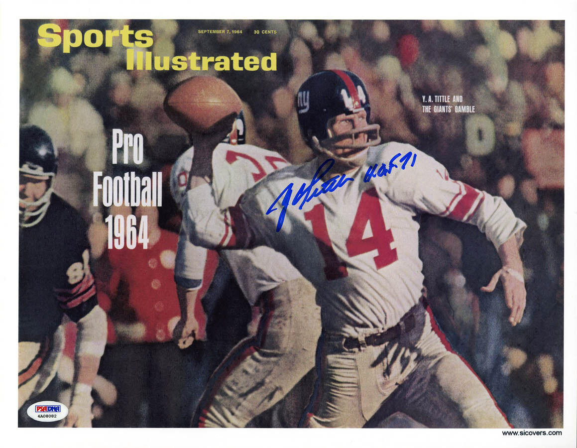 Y.A. Tittle SIGNED Sports Illustrated Print NY Giants ITP PSA/DNA AUTOGRAPHED