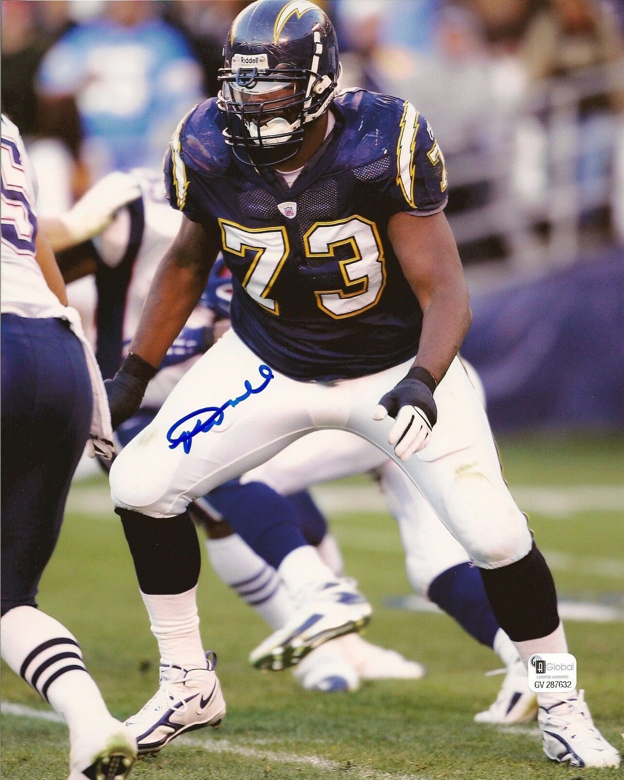 Marcus McNeill Signed Chargers 8x10 Photo Poster painting GAI/DNA COA Picture Autograph Pro Bowl