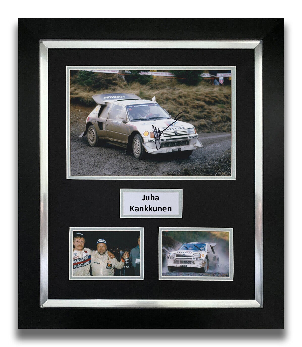 JUHA KANKKUNEN HAND SIGNED FRAMED Photo Poster painting DISPLAY - RALLY AUTOGRAPH