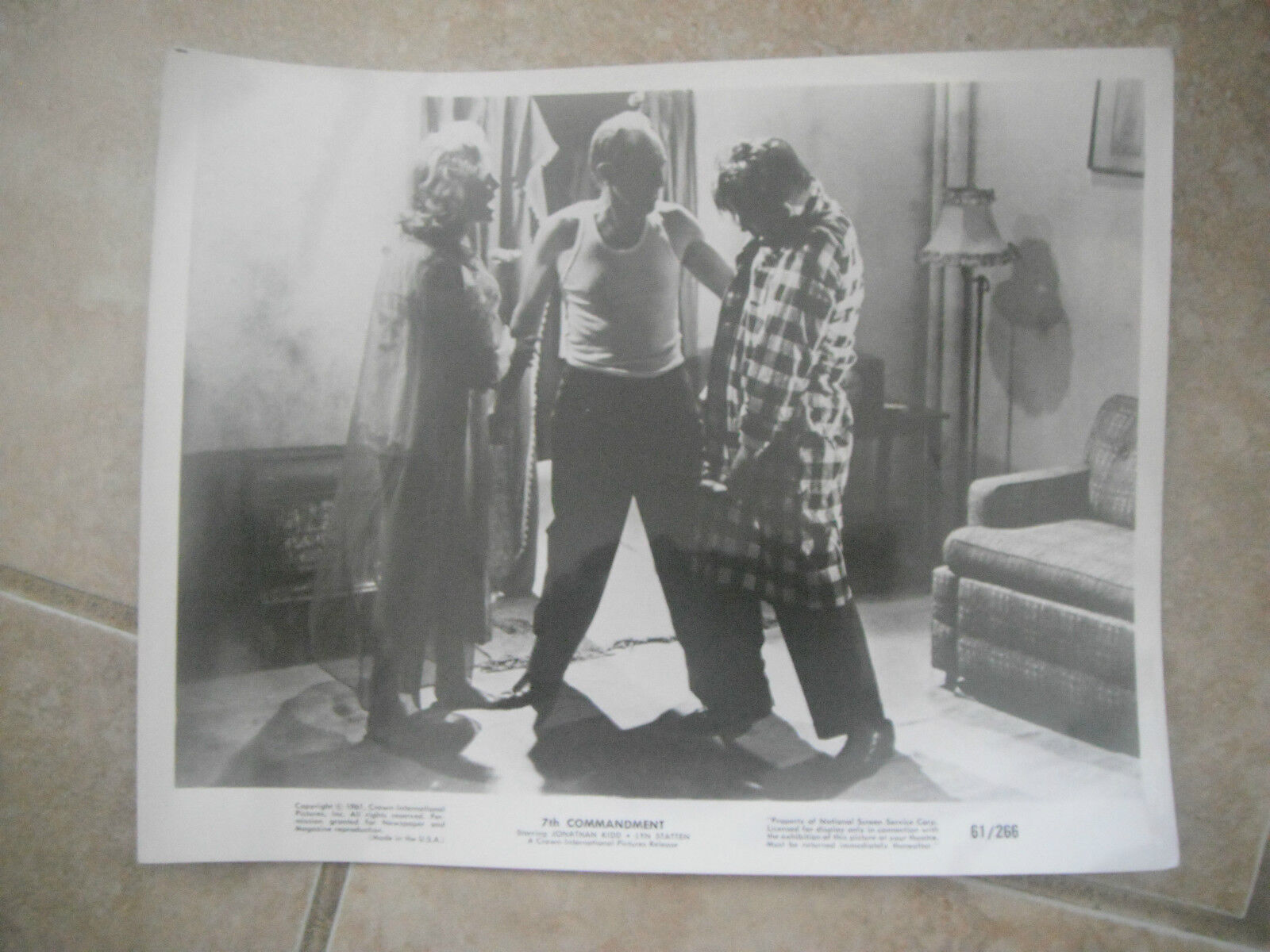 7th Commandment Kidd Statten B&W 8x10 Promo Photo Poster painting Lobby Card #6