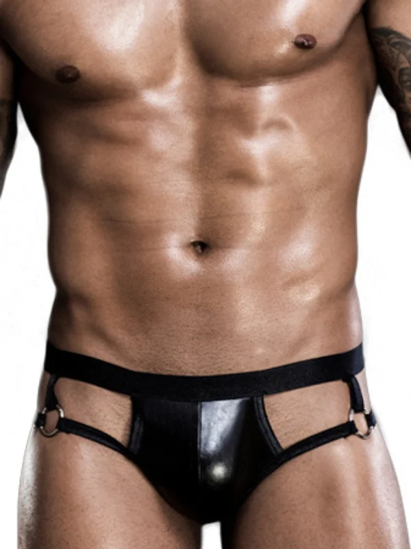 Men's Shorts Imitation Patent Leather Underwear