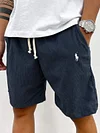 Men's Lace Up Vintage Corduroy Casual Shorts