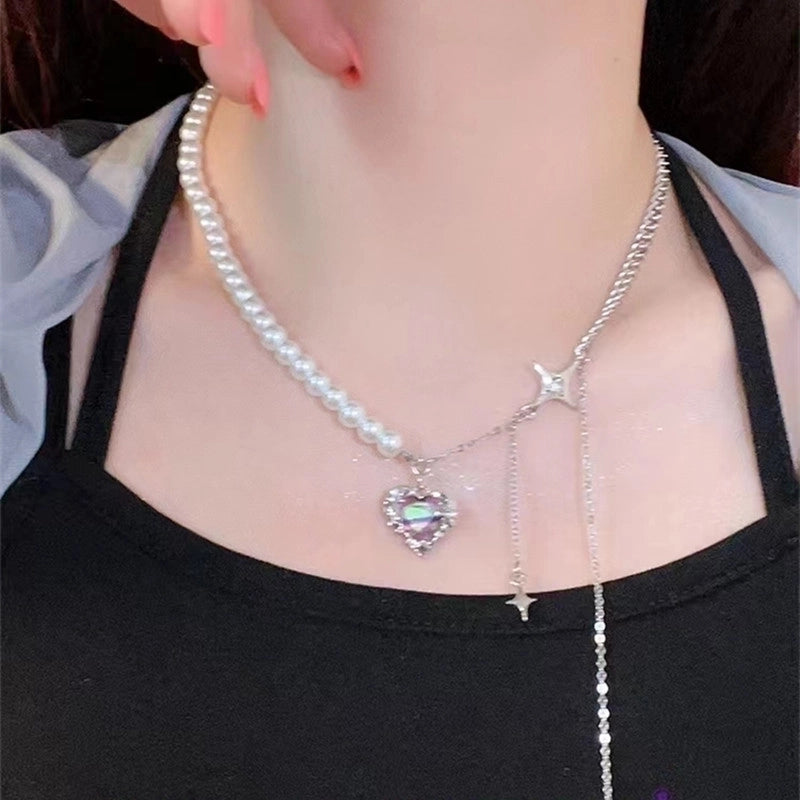 Casual Minimalist Flower Bow Knot Titanium Steel Plating Inlay Zircon Necklace