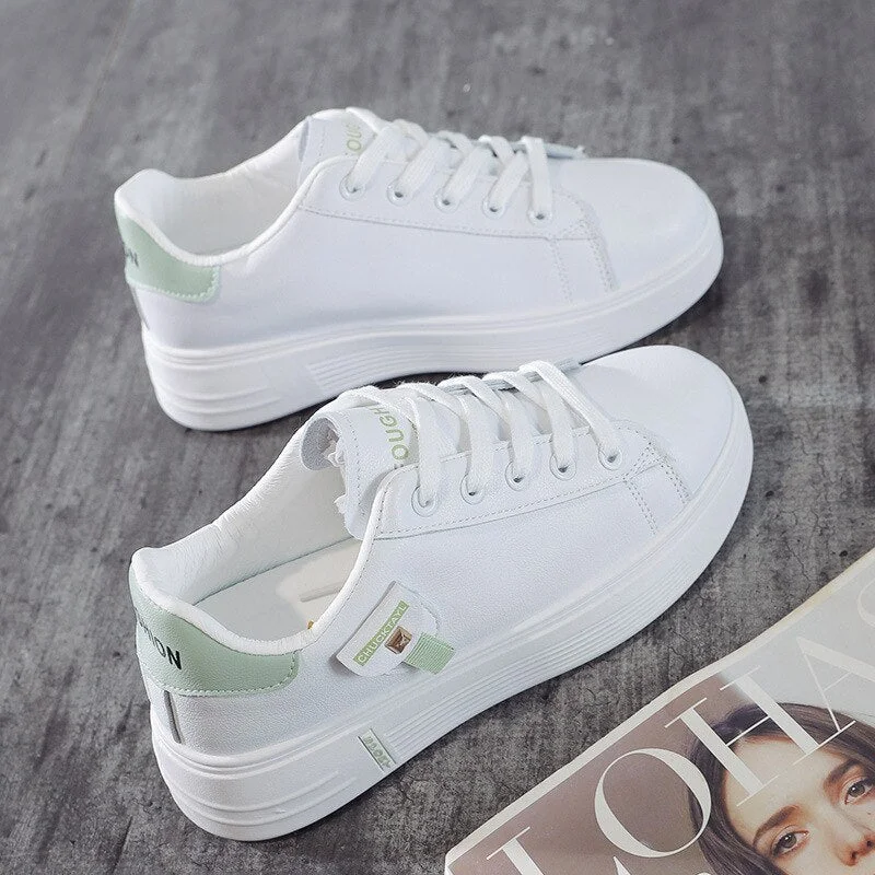 Sneakers for Women Genuine Leather Luxury Platform Sneakers Breathable Light Weight Soft Sport Women Vulcanize Shoes