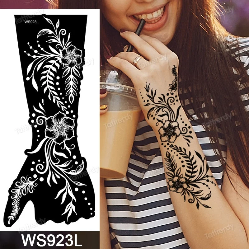1 Sheet Flower Lace Henna Stencil Body Art Temporary Tattoo Sticker Airbrush Print Stencil Stamp Plates Template Mandala Wedding