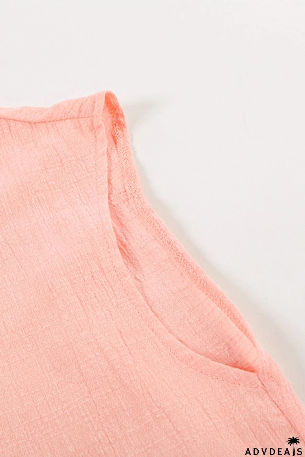 Turn-down Collar Button Front Tank