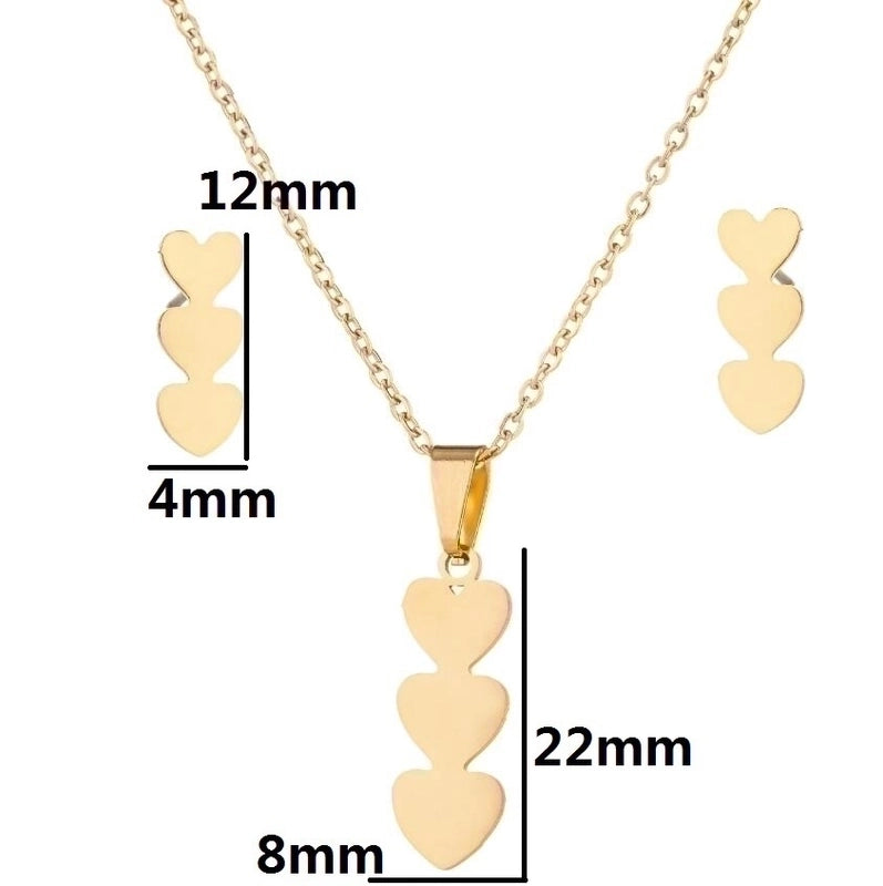 1 Set Minimalist Geometric Stainless Steel Titanium Steel Plating Earrings Necklace