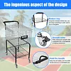 [US Local Warehouse] Foldable Tennis Cart Holds 350 Balls Sports Ball Hopper for Teaching & Court Use