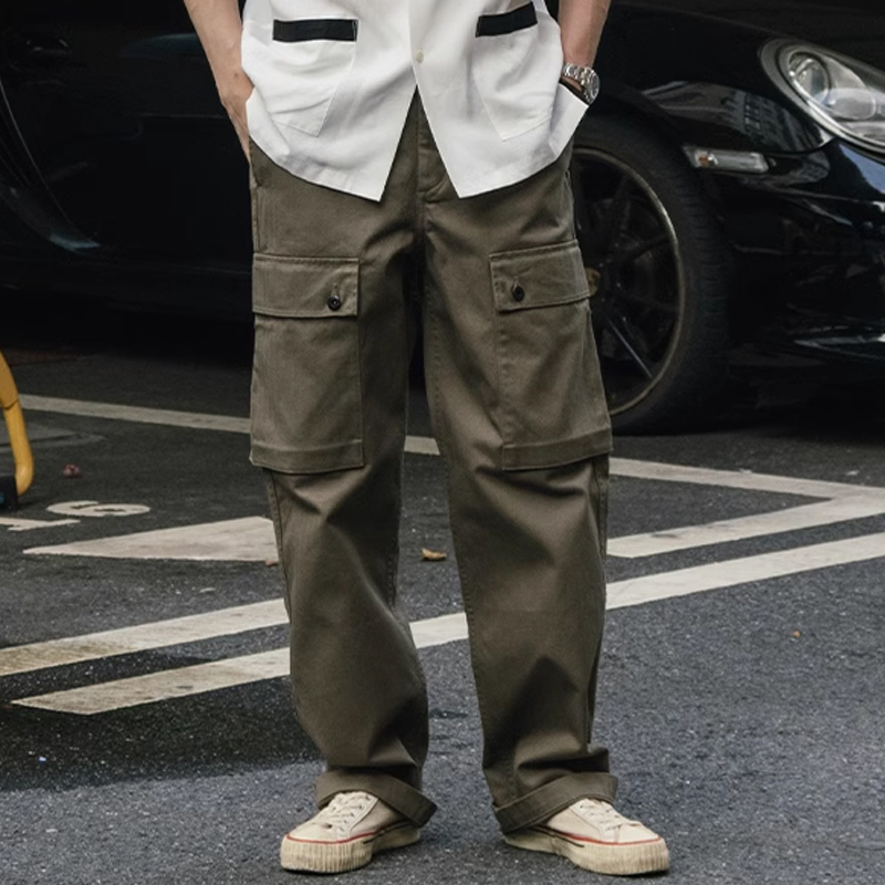 Men's USMC P-44 Herringbone Cargo Green Pants