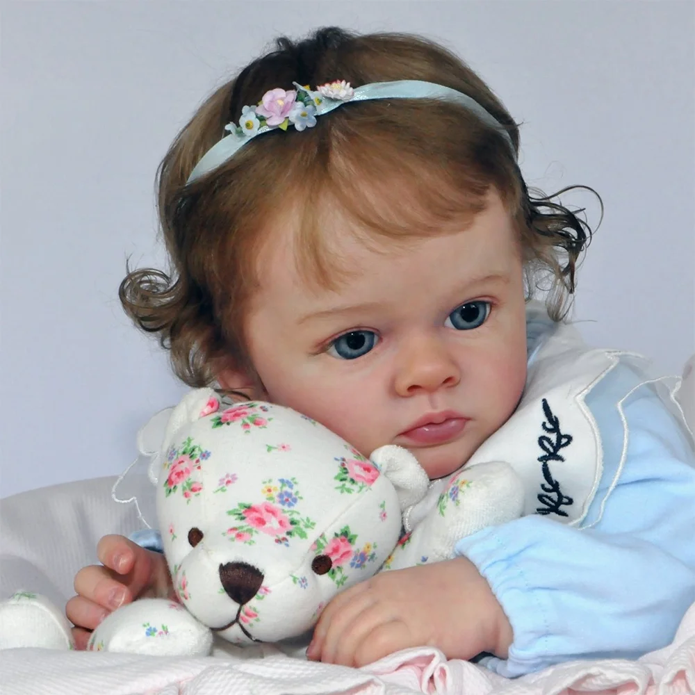 20" Realistic Silicone Reborn Baby Girl Ethel with Open Eyes and Beautiful Brown Hair -Creativegiftss® - [product_tag] RSAJ-Creativegiftss®