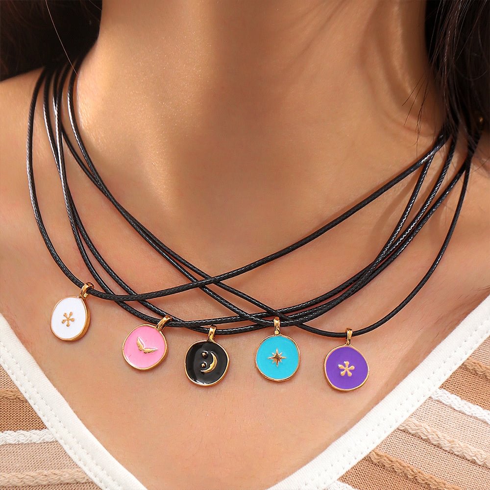 Women's New Colorful Moon Pendant Necklace