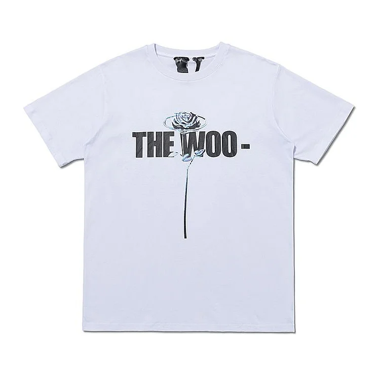 Pop Smoke  Rose Letter Large V Printed Short Sleeve T-shirt