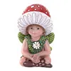 Mushroom Gnome Elf Ornaments Resin Miniature Fairy Figurine for Home Decorations