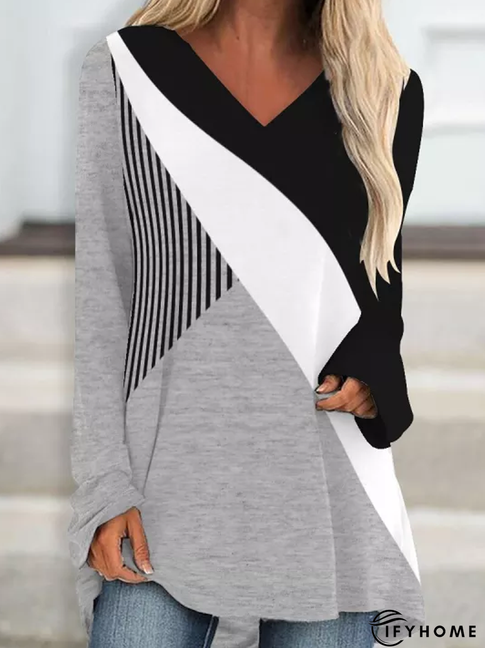 Casual Geometric T-Shirt TUNIC | IFYHOME