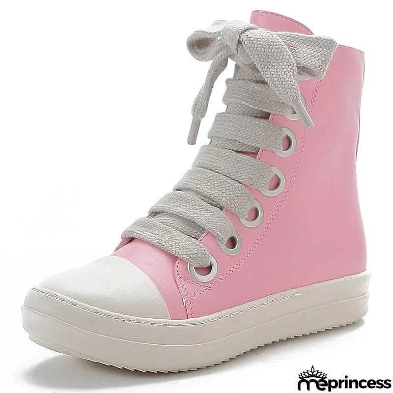 Trendy Durable Street Lace-up Boots for Lady