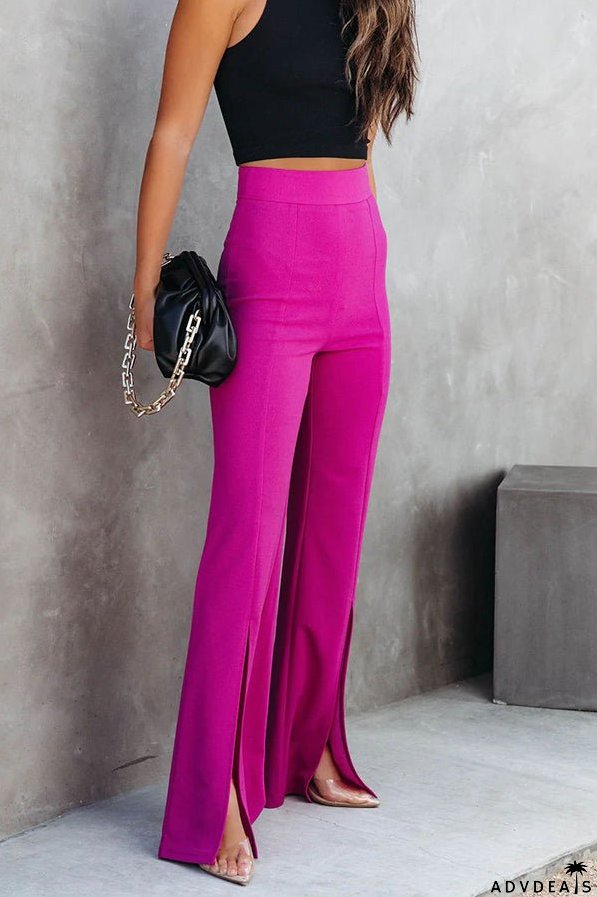 High Waist Split Hem Pants