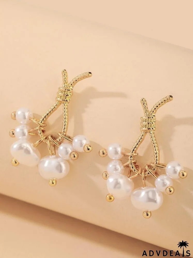 Faux Pearl Drop Earrings