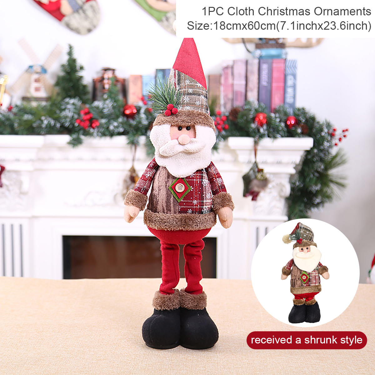 Tegooe Telescopic Plush Reindeer Christmas Decoration - Adjustable Height Holiday Doll