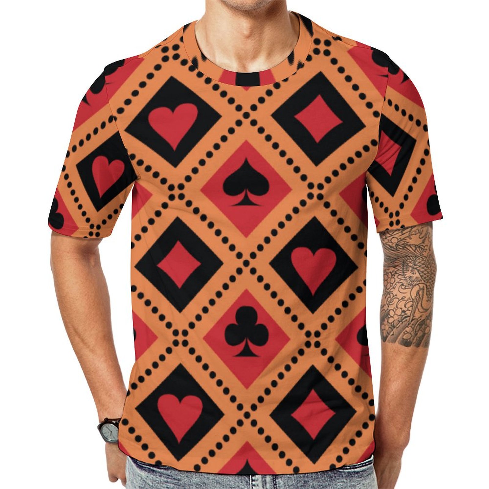 Spade Diamond Heart Club Playing Card  Short Sleeve Print Unisex Tshirt Summer Casual Tees for Men and Women Coolcoshirts